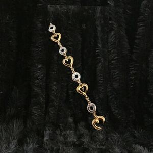 Diamond Gold Over Sterling Silver Tennis Bracelet 4.2 G Bracelet 7"